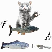 1PC kot Wagging zabawka z kocimiętką 28CM taniec przenoszenie Floppy ryby koty zabawka USB ładowanie imitacja kota zabawka elektroniczna zabawka dla kota 3